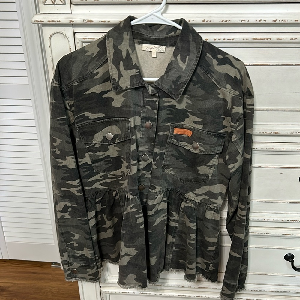 Mystree Pleated Jean Jacket